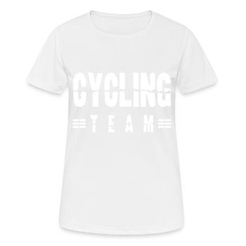 Cycling Team - Frauen T-Shirt atmungsaktiv - Weiß - Vorne - AI Model Female 172 dark (172cm)