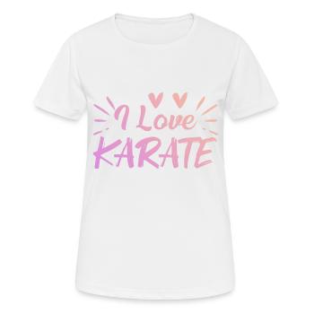 Ich liebe Karate - Frauen T-Shirt atmungsaktiv - Weiß - Vorne - AI Model Female 172 dark (172cm)