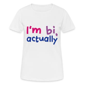 Je suis bi en fait - T-shirt respirant Femme - blanc - Devant - AI Model Female 172 dark (172cm)