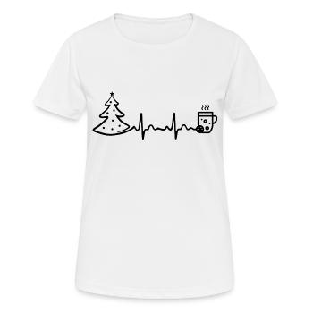 Vin chaud de Noël Heartbeat - T-shirt respirant Femme - blanc - Devant - AI Model Female 172 dark (172cm)