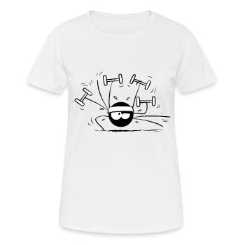 Beth the Spider - Fitness (Version ohne Text) - Frauen T-Shirt atmungsaktiv - Weiß - Vorne - AI Model Female 172 dark (172cm)