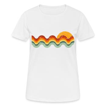vague rétro - T-shirt respirant Femme - blanc - Devant - AI Model Female 172 dark (172cm)
