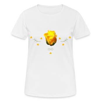 Rose Jaune Rose - T-shirt respirant Femme - blanc - Devant - AI Model Female 172 dark (172cm)