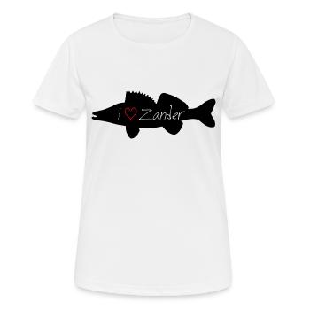 I Love Zander noir transparent - T-shirt respirant Femme - blanc - Devant - AI Model Female 172 dark (172cm)