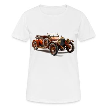 Voitures anciennes, l’histoire de l’industrie automobile - T-shirt respirant Femme - blanc - Devant - AI Model Female 172 dark (172cm)