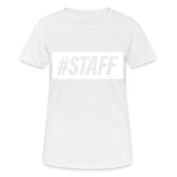 Staff Mitglied - Frauen T-Shirt atmungsaktiv - Weiß - Vorne - AI Model Female 172 dark (172cm)