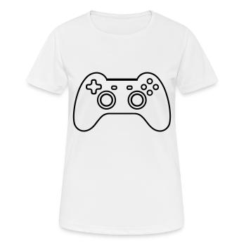 manette de jeux vidéo - T-shirt respirant Femme - blanc - Devant - AI Model Female 172 dark (172cm)