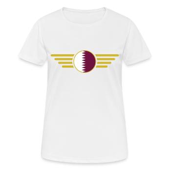 Ich liebe Katar, Eleganz Stil Design T-Shirt - Frauen T-Shirt atmungsaktiv - Weiß - Vorne - AI Model Female 172 dark (172cm)