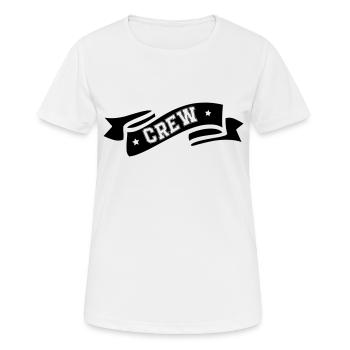 Crew - Frauen T-Shirt atmungsaktiv - Weiß - Vorne - AI Model Female 172 dark (172cm)