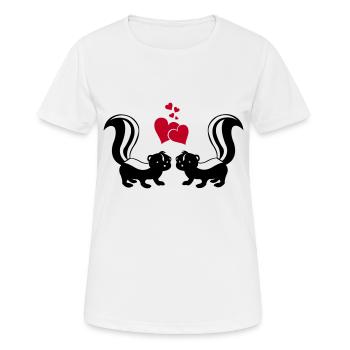 Moufettes amoureuses - T-shirt respirant Femme - blanc - Devant - AI Model Female 172 dark (172cm)