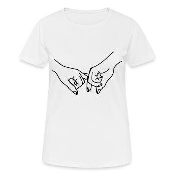 Amitié / promesse / Mains - T-shirt respirant Femme - blanc - Devant - AI Model Female 172 dark (172cm)