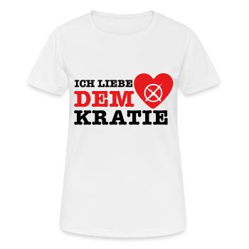 I love democracy - Women's Breathable T-Shirt - white - Front - AI Model Female 172 dark (172cm)