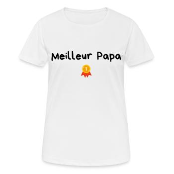 Best Papa - Papa Geschenkidee - Frauen T-Shirt atmungsaktiv - Weiß - Vorne - AI Model Female 172 dark (172cm)