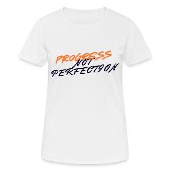 Progress not perfection! - Frauen T-Shirt atmungsaktiv - Weiß - Vorne - AI Model Female 172 dark (172cm)