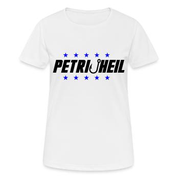 Petri Heil Angel Spruch - Frauen T-Shirt atmungsaktiv - Weiß - Vorne - AI Model Female 172 dark (172cm)