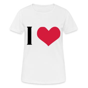 I LOVE - T-shirt respirant Femme - blanc - Devant - AI Model Female 172 dark (172cm)