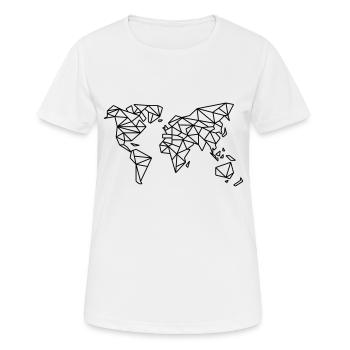 World Map - Women's Breathable T-Shirt - white - Front - AI Model Female 172 dark (172cm)