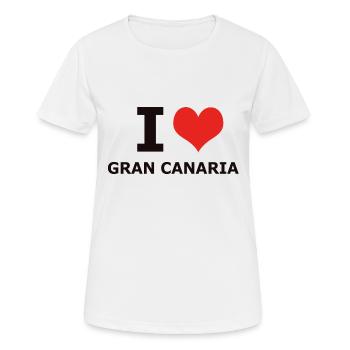 J'AIME GRAN CANARIA - T-shirt respirant Femme - blanc - Devant - AI Model Female 172 dark (172cm)