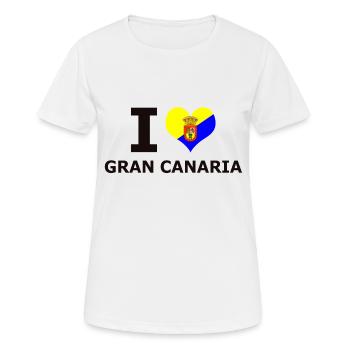 J'AIME GRAN CANARIA FLAG - T-shirt respirant Femme - blanc - Devant - AI Model Female 172 dark (172cm)