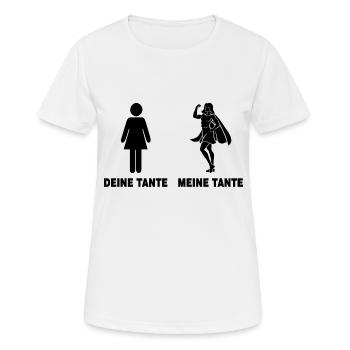 deine Tante - meine Tante - Frauen T-Shirt atmungsaktiv - Weiß - Vorne - AI Model Female 172 dark (172cm)
