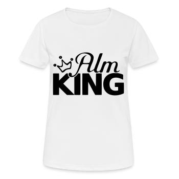 Alm King Alpenverein Almen Österreich Apres Ski - Frauen T-Shirt atmungsaktiv - Weiß - Vorne - AI Model Female 172 dark (172cm)