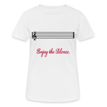 enjoy the silence - Women's Breathable T-Shirt - white - Front - AI Model Female 172 dark (172cm)