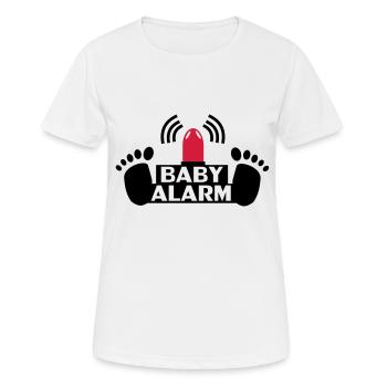 Enceinte,grossesse,bébé,alarme bébé,enfant,maman - T-shirt respirant Femme - blanc - Devant - AI Model Female 172 dark (172cm)