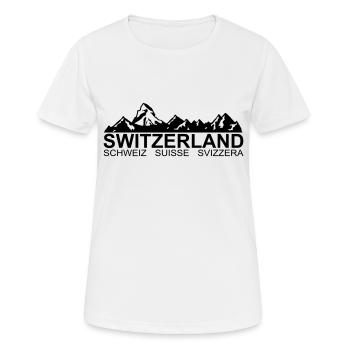 Suisse - Suisse - Suisse - Svizzera - T-shirt respirant Femme - blanc - Devant - AI Model Female 172 dark (172cm)