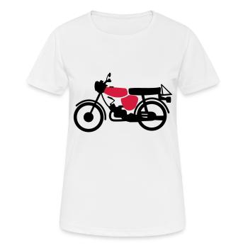 Fahrzeug - Simson S51 - Frauen T-Shirt atmungsaktiv - Weiß - Vorne - AI Model Female 172 dark (172cm)