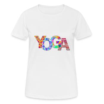 YOGA the design - Frauen T-Shirt atmungsaktiv - Weiß - Vorne - AI Model Female 172 dark (172cm)