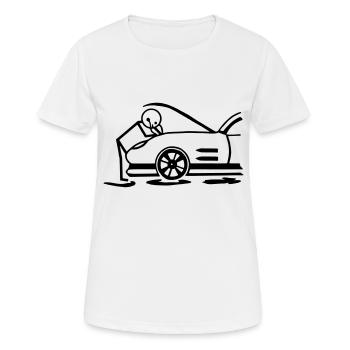 Kfz-Mechaniker - Frauen T-Shirt atmungsaktiv - Weiß - Vorne - AI Model Female 172 dark (172cm)
