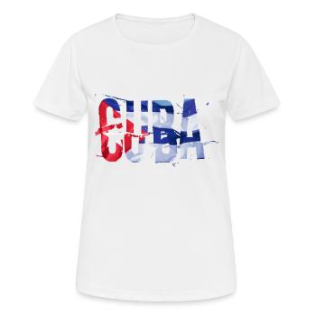 Kuba Flagge Cubanisto - Frauen T-Shirt atmungsaktiv - Weiß - Vorne - AI Model Female 172 dark (172cm)