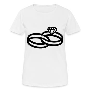 Hochzeitsringe - Wedding Rings - T-shirt respirant Femme - blanc - Devant - AI Model Female 172 dark (172cm)