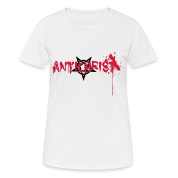 Antichrist Blood Petrangram - Frauen T-Shirt atmungsaktiv - Weiß - Vorne - AI Model Female 172 dark (172cm)