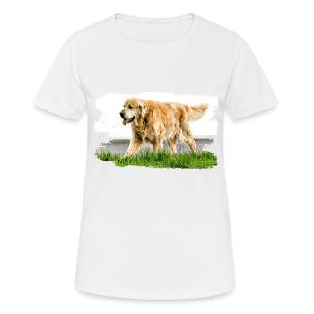 Golden Retriever a un tempérament affligé - T-shirt respirant Femme - blanc - Devant - AI Model Female 172 dark (172cm)
