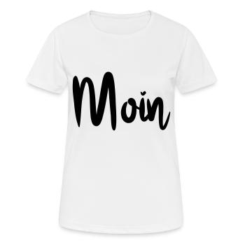 moin - Frauen T-Shirt atmungsaktiv - Weiß - Vorne - AI Model Female 172 dark (172cm)