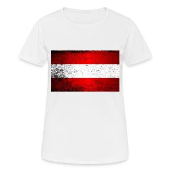 Drapeau de l'Autriche Grunge - T-shirt respirant Femme - blanc - Devant - AI Model Female 172 dark (172cm)