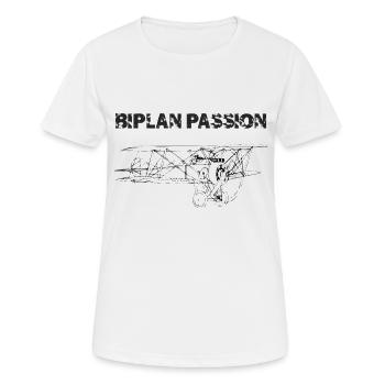Passion Biplan - T-shirt respirant Femme - blanc - Devant - AI Model Female 172 dark (172cm)