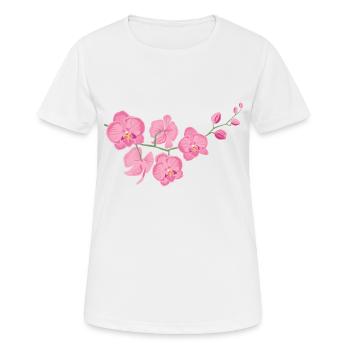 Flower orchid as a delicate floral design - Women's Breathable T-Shirt - white - Front - AI Model Female 172 dark (172cm)