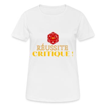 Reussite Critique - T-shirt respirant Femme - blanc - Devant - AI Model Female 172 dark (172cm)