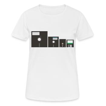 Satz der Disketten (2) - Frauen T-Shirt atmungsaktiv - Weiß - Vorne - AI Model Female 172 dark (172cm)