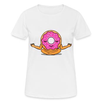 Meditierender Donut - Frauen T-Shirt atmungsaktiv - Weiß - Vorne - AI Model Female 172 dark (172cm)