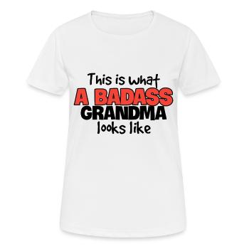 This is what a badass grandma looks like - T-shirt respirant Femme - blanc - Devant - AI Model Female 172 dark (172cm)