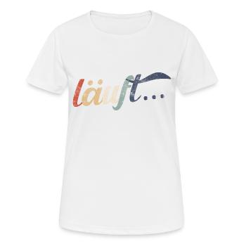 Läuft Vintage - Frauen T-Shirt atmungsaktiv - Weiß - Vorne - AI Model Female 172 dark (172cm)