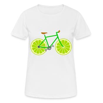 Fahrrad Obst Frucht Limette - Frauen T-Shirt atmungsaktiv - Weiß - Vorne - AI Model Female 172 dark (172cm)