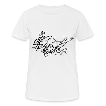 Bike - Frauen T-Shirt atmungsaktiv - Weiß - Vorne - AI Model Female 172 dark (172cm)