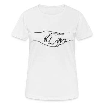 hand pfote - Frauen T-Shirt atmungsaktiv - Weiß - Vorne - AI Model Female 172 dark (172cm)
