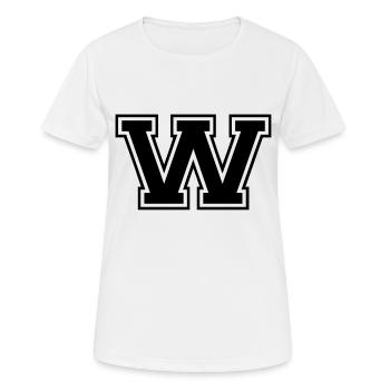 Lettre W Équipe Foot baseball basket université - T-shirt respirant Femme - blanc - Devant - AI Model Female 172 dark (172cm)