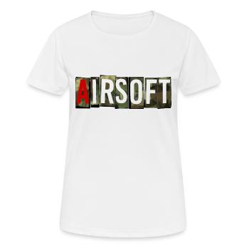 airsoft camouflage softair gamer tees cool gift - Frauen T-Shirt atmungsaktiv - Weiß - Vorne - AI Model Female 172 dark (172cm)
