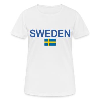 Schweden - Frauen T-Shirt atmungsaktiv - Weiß - Vorne - AI Model Female 172 dark (172cm)